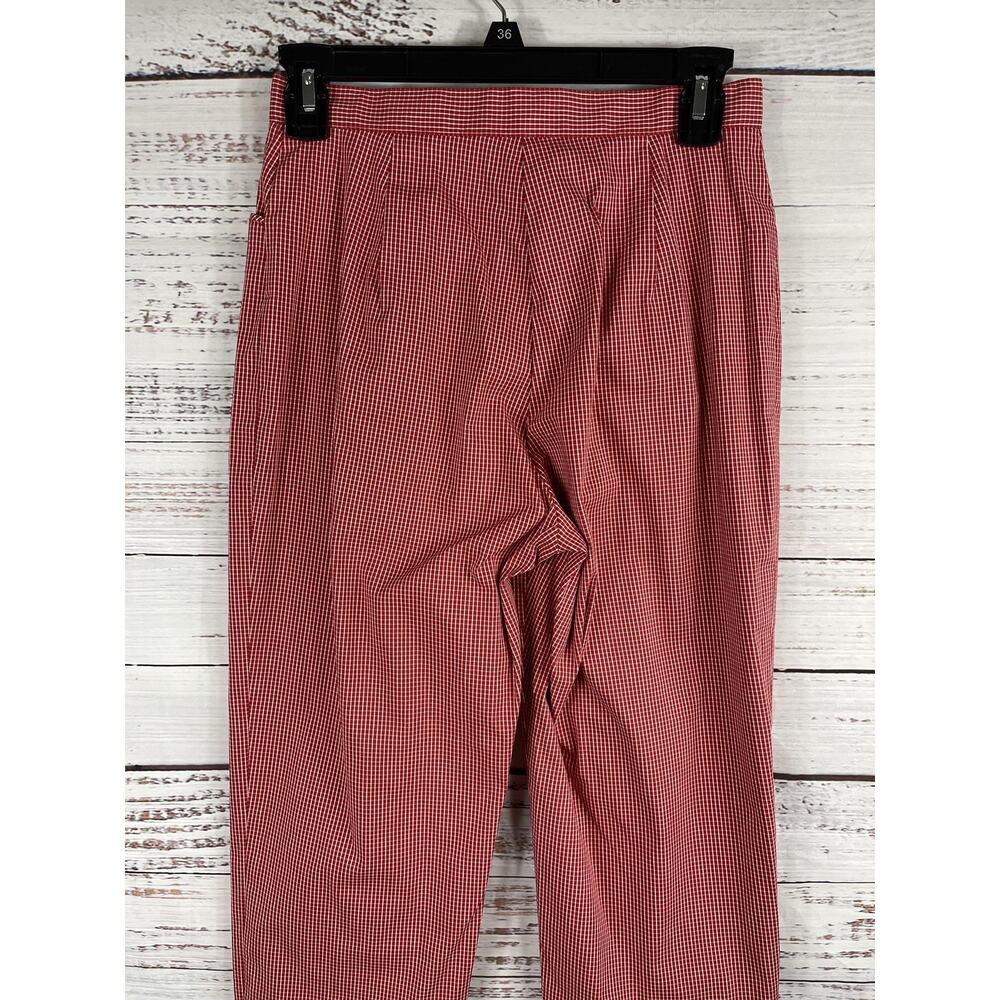 Lauren Ralph Lauren Pants Womens 4P Red White Check Cropped Stretch Dress Petite - Picture 4 of 6